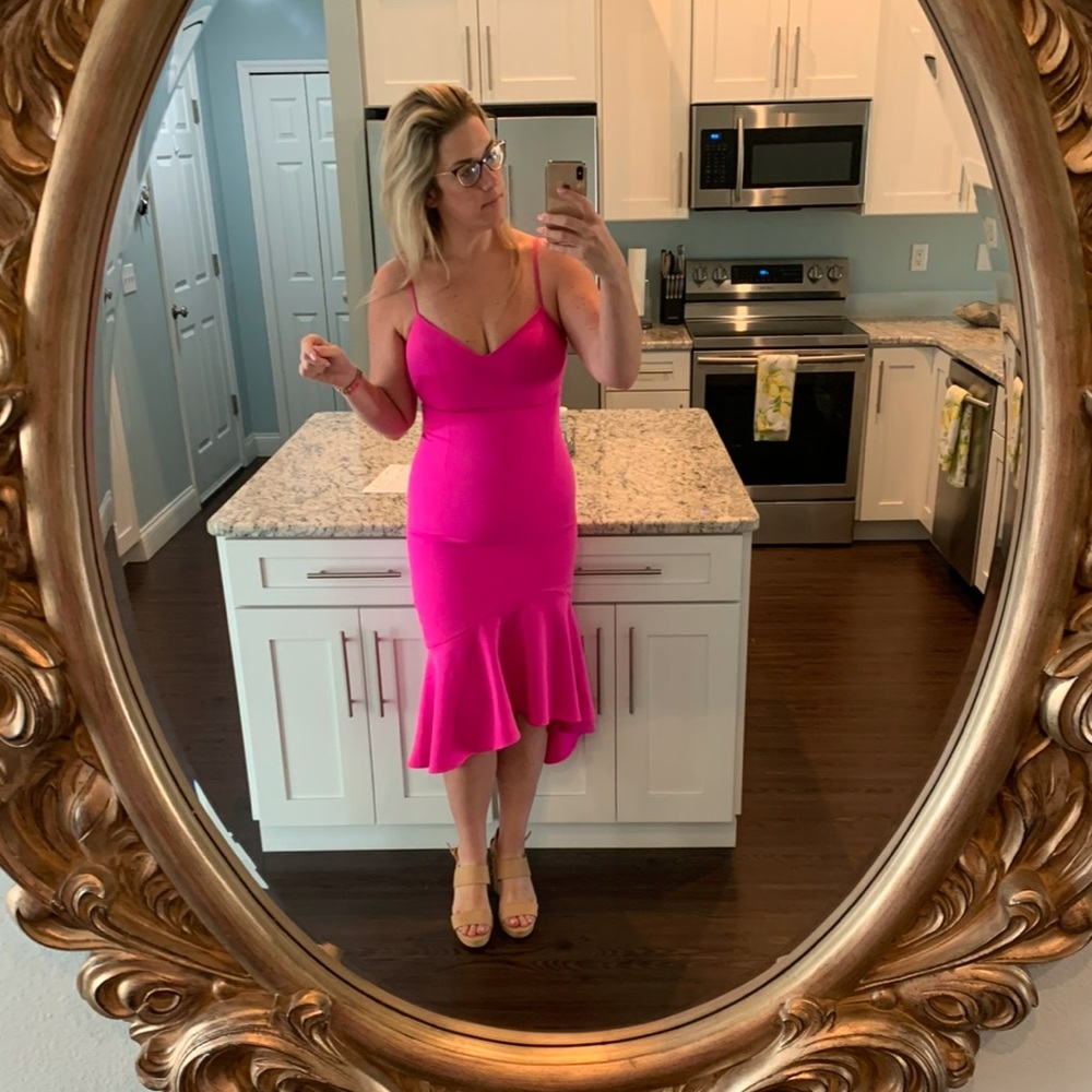 Bardot hot pink dress